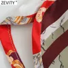 Zevity Women Vintage Totem Chain Patchwork Print Summer Shorts Ladies Streetwear Chic Elastic Waist Satin Pantalone Cortos P1000 210603