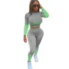 Gradiëntstrepen Winter Jogger Set Dames Trainingspakken Tweedelige broek Mode Kleding Casual Print 2 Outfit Vrouw