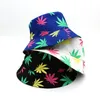 Men Women Designer Bucket Hats Colorful Leaves Type Reversible Sunhat Fisherman Hat Hunting Outdoor Beach Sun Visor Bowler Cap