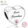 FC Jóias Fit Original Marca Charme Pulseiras 925 Prata Mãe Avó Childminder Big Sister Nanny Bead Fazendo Berloque 2020 Q0531