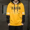 Män Mode Patchwork Letter Print Hoodie Graphic Hoodies Hip Hop High Street Wear Cool Hooded Sweatshirt Vår Höst Slim 210813