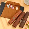 Pencil Bags EZONE Creative Treasure Map Retro Leather Pen Bag Large Volume Student Stationery Supplies For Festival Gifts