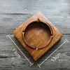 Cool Portable Natural Wood Desktop Ashtrays Dry Herb Tobacco Handpipe Cigarette Cigar Smoking Wooden Ashtray Holder Bracket High Quality Handmade DHL Free