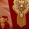 luxury 24K Dubai Jewelry sets Gold Color African Wedding gifts bridal bracelet necklace earrings ring jewellery set for women 21129267862