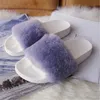 Fur Flat Slippers Wool Women Summer Shoes Indoor Fuzzy Plush Ladies Shoes 2019 New Outdoor Fluffy Slides Fashion Basic Slippers Q0508