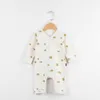 [Kleine Kirsche und Zitrone] Baby-Baumwoll-Herbst-Winter-Pyjama, seitliche Schnalle, verdickter Strampler, langes Krabbeln 210816