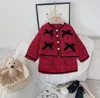 2021 Winter Girl terno feminino temperamento de lã de lã de lã de lã Salia vermelha de duas peças terno de duas peças
