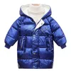 Casaco acolchoado de algodão infantil de inverno espessado manga comprida com capuz para meninos e meninas 210916
