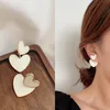 double heart drop earrings