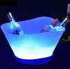 12L LED Rechargeable Ice Buckets 6 Color Bars Nightclubs Light Up Champagne Wine Bottle Holders Beer whisky Cooler SN2935