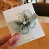 DHL FREE Butterfly Design Hair pins Cute Kids Novelty Accessories Wholesale Gauze Glitter Princess Hairpins