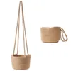 Handwoven Hanging Planter Plant Basket with Jute Cotton Cord Indoor Flower Pot 210615