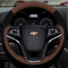 For Chevrolet 2010-2012 CRUZE AVEO MALIBU DIY custom leather hand stitched steering wheel cover