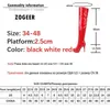 موضة الفخذ أحذية عالية النساء منصة الخريف الشتاء فوق الركبة أحذية مثير عالية الكعب الأحمر الأبيض صنم أحذية امرأة حجم كبير 48 211021