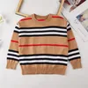 Chłopcy Stripe Cashmere Knift Pullover Kids Długie rękawy projektant Sweter Preppy Style Children Seltice Selk A76982588