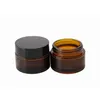 Bruin Amber Glas Crème Fles Jar Black Deksel 5G 10G 15G 30G 50G 100G Cosmetische Potten Verpakking Flessen DH4774