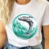 Kadın T-Shirt Kadın Tişörtleri Kadın Hayvan Suluboya Deniz 90'lar Lady Rahat Gömlek T Tee Karikatür Kıyafetleri Kısa Kollu Moda Grafik Tshirt