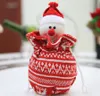 Knitted Christmas Decorations Gift Wrap Xmas Drawstring Party Favor pouches Candy Treats Apple Fruit Packaging Santa Snowman Reindeer Pattern