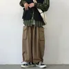 Herenbroek White Cargo Mannen Wide Leg Harajuku Mode Streetwear Skateboard Katoenen Losse Casual Enkell Lengt Broek