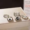 124a 5pcs / set Rock Poker Ring Män Silver Färg Smycken Ringar För Kvinnor Tillbehör Lucky Ring Mens Fashion Vintage Rings Gift G1125