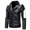 Giacca da uomo in pelle autunno inverno motociclista vintage caldo pile giacca da uomo outwear casual classico stile punk bomber cappotto 211124