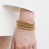 Charm Bracelets Stainless Steel 3MM Ball Beads Cuff For Women Men Gold Silver Color Charms Metal Statement Jewelry2968