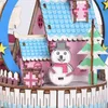 iiecreate DIY Assembled Christmas Eve and Thanksgiving Christmas Music Box Doll House Model Toy