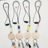 Wholesale personalized silicone bead pencil necklace blank disc tassel pendant chain multicolor optional