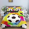 3D Calcio Pittura Copripiumino Calcio Set Biancheria Da Letto Biancheria Da Letto Biancheria Da Letto Morbido Set QueenKing Size Per Ragazzo Bambini Regali 210309