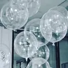 10 Pack LED Işık Up Bobo Balonlar Dize 18 inç Glow Şeffaf Helyum Balon 3 M Dizeleri Ile Parti Noel Düğün Dekor Için
