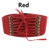 Belts Ladies Medieval Retro midjebälte PU -läder med nit elegant bred elastisk spänne midja