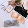 Mulheres sexy push up strapless sutiã lingerie sem encosto brassiere sem costura 1/2 copo bralette underwear para vestido de noiva 211110