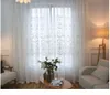 European Voile Sheer Curtain für Fenster Schlafzimmer Spitzenvorhang Stoffe Vorhänge bestickter weißer Tüll Vorhang für Wohnzimmer 2107125504700