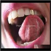 Grades dentais douradas joias corporais 2019 moda unissex hip hop dentes grillz atacado ambiental cobre galvanizado aparelho dentário 2so zrx02