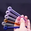 4inch Colorful Glass Oil Burner Pipe glass tube smoking pipes tobcco herb glass oil nails Water Hand Pipes Smoking Accessories dhl free