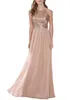 Rose Gold Sequins Bridesmaid платья длинные шифоновые пляжные свадебные платье Холтер без спинки линии ремни линии выпускные платья