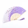 Zomer vintage vouwen bamboe fan voor partij gunst Chinese stijl hand gehouden bloem fans dans bruiloft decor bwb7687