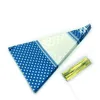 50pcs Blue Dots Cellophane Bags Clear Plastic Candy Gift Bag Triangular Cone-Shaped Treat Popcorn Sugar With Twist Ties