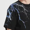 Streetwear Dark Lightning T-shirt Hip Hop Mannen Harajuku T-shirt Korte Mouw Katoenen T-shirt Mode Zwart Tops Tees Hiphop 210726
