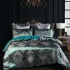 New Fashion Luxury 2/3 pezzi Set biancheria da letto in raso jacquard Set copripiumino formato USA / UE Singola doppia doppia completa Queen King 210316