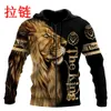 Animal león 3D impreso moda para hombre con capucha Harajuku Streetwear Pullover otoño sudadera Unisex Casual chaqueta chándal DW0160 201128
