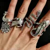 30PCS Partihandel Top Mix Exagted Ferocious Animals Rocker Biker Man Ringar Dragon Snake Elephant Owl ... etc Big Men Ring Party Gift