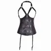 NXY ensemble sexy Vente en gros Sexy Noir PVC Ouvert Buste Corset Underbust Érotique Vinyle En Cuir Lingerie Corselet Steampunk Top Bustier Plus La Taille S-XXL 1130