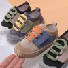 2021 Casual Kleinkind Schuhe Mädchen Patchwork Kinder Jungen Leinwand Sheos Flache Heels Kinder Turnschuhe Student Frühling Urlaub Schuhe E01282 210308