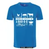 Ein Huhn Schwein Kuh Spaziergang in Barbecue BBQ Lustige T-Shirts Männer Sommer Baumwolle Harajuku Kurzarm O Hals Streetwear Schwarz T-Shirt 210706