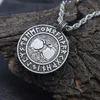 Chaînes Sanlan 1pcs Arbre de vie Yggdrasil Collier Viking Rune Amulette Pendentif Nordic Talisman Bijoux Cordon Chaîne Accessoires9961326