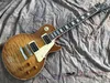 China OEM powers customs shop Electric Guitar quilt ed maple one piece wood body and neck Ebony fingerboard Real yellow binding