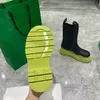 Högkvalitativt mode Lyxkänga Designerstövlar damkängor äkta läder TIRE Designers Dam mid Half Boot plattform vintersko Blandade färger damskor