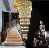 Led moderne kroonluchter kristallen kroonluchters lichten armatuur hotel salon lobby thuis indoor verlichting luxe lange kristallen droplights D50cm 80cm