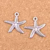 48 pcs Antique Prata Banhado Bronze Banhado Marinho Starfish Encantos Pingente DIY Colar Pulseira Bangle Acts 25 * 26mm